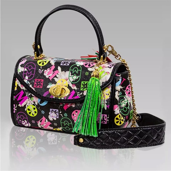 Marino Orlandi Handbags - Marino Orlandi Designer Italian Monogram Murakami Leather Top Handle Purse Bag